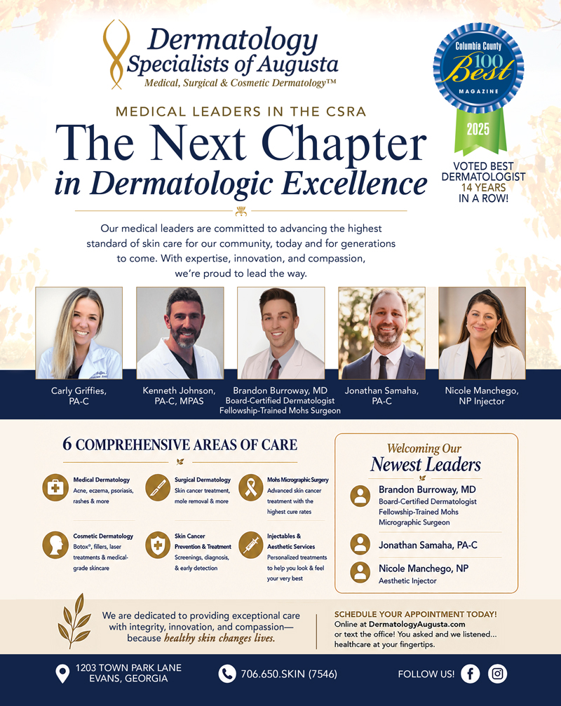 Voted BEST Dermatologist - Dermatology Specialists of Augusta