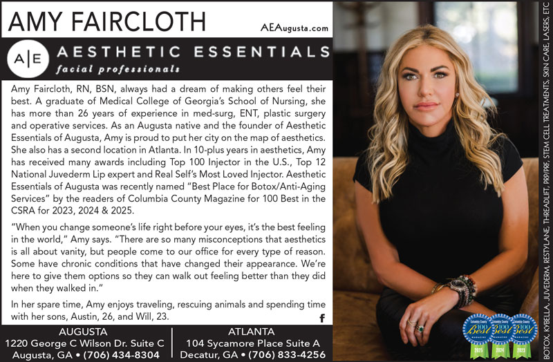 Amy Faircloth, RN, BSN, founder of Aesthetic Essentials of Augusta